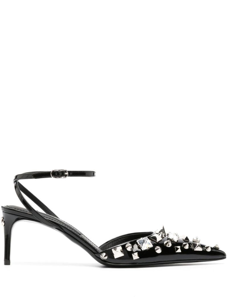 Black Lollo 60 Embellished Leather Pumps