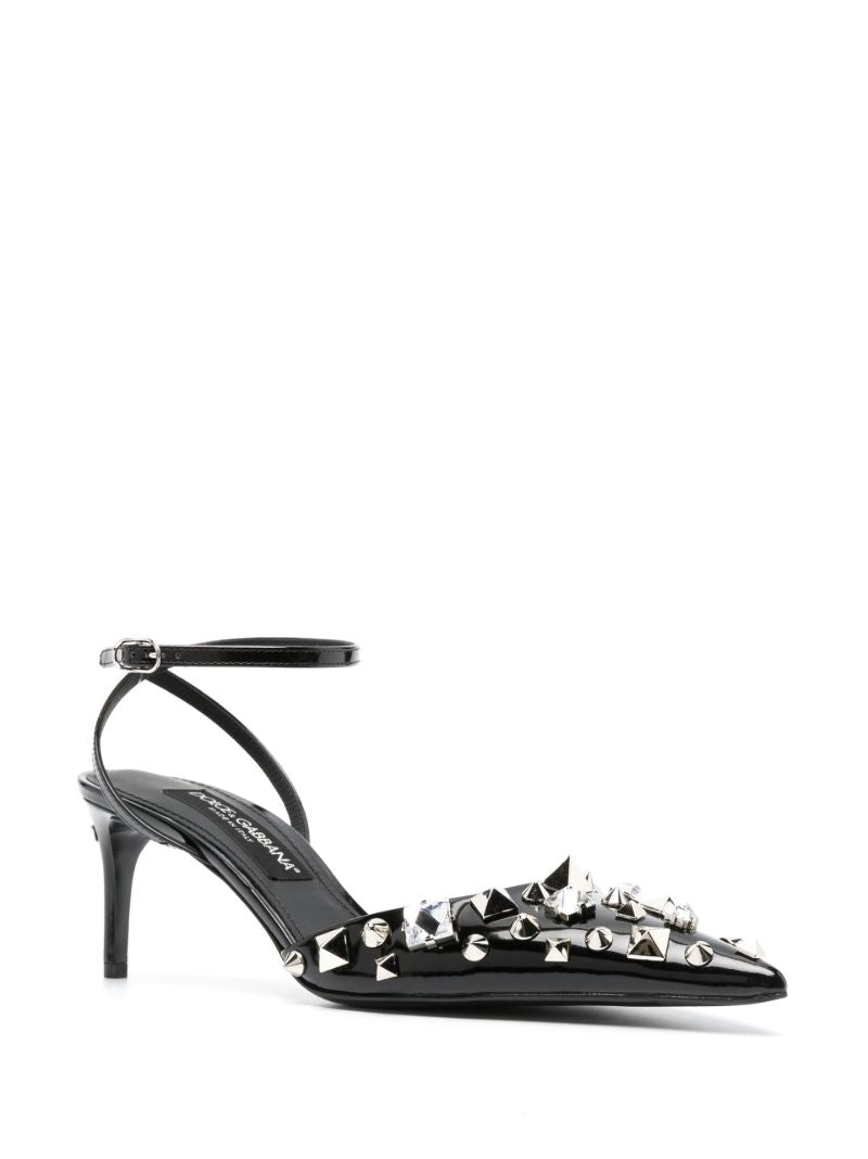 Black Lollo 60 Embellished Leather Pumps