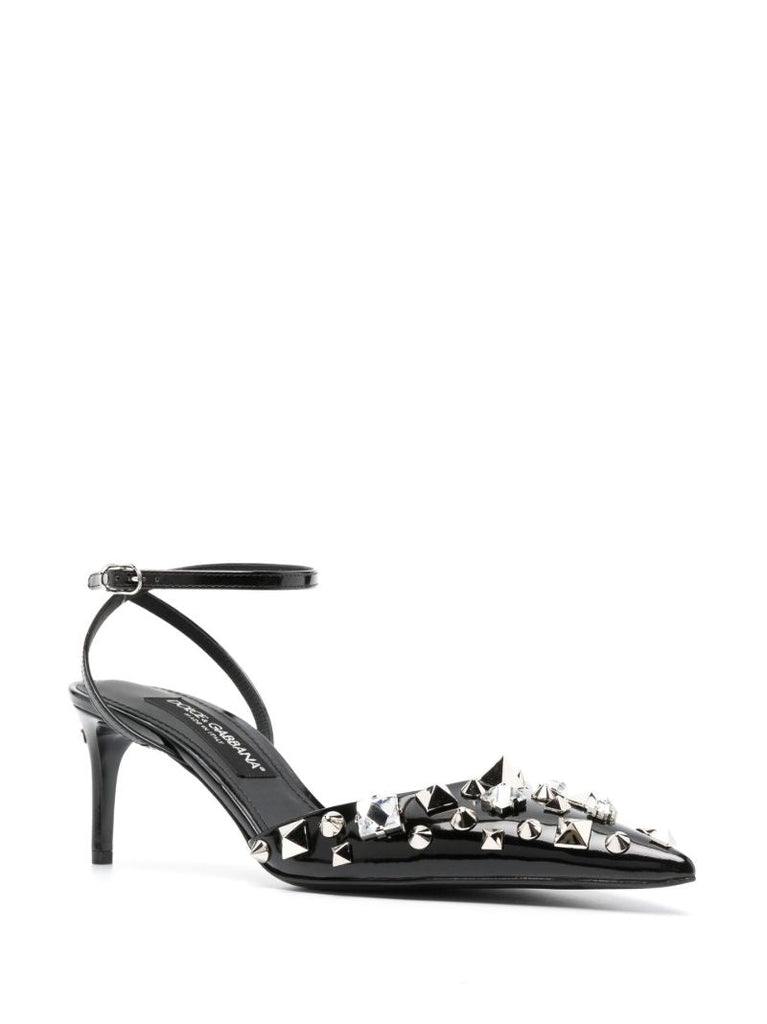 Black Lollo 60 Embellished Leather Pumps