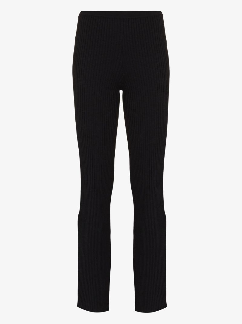 Black Enes Side Slit Knitted Trousers