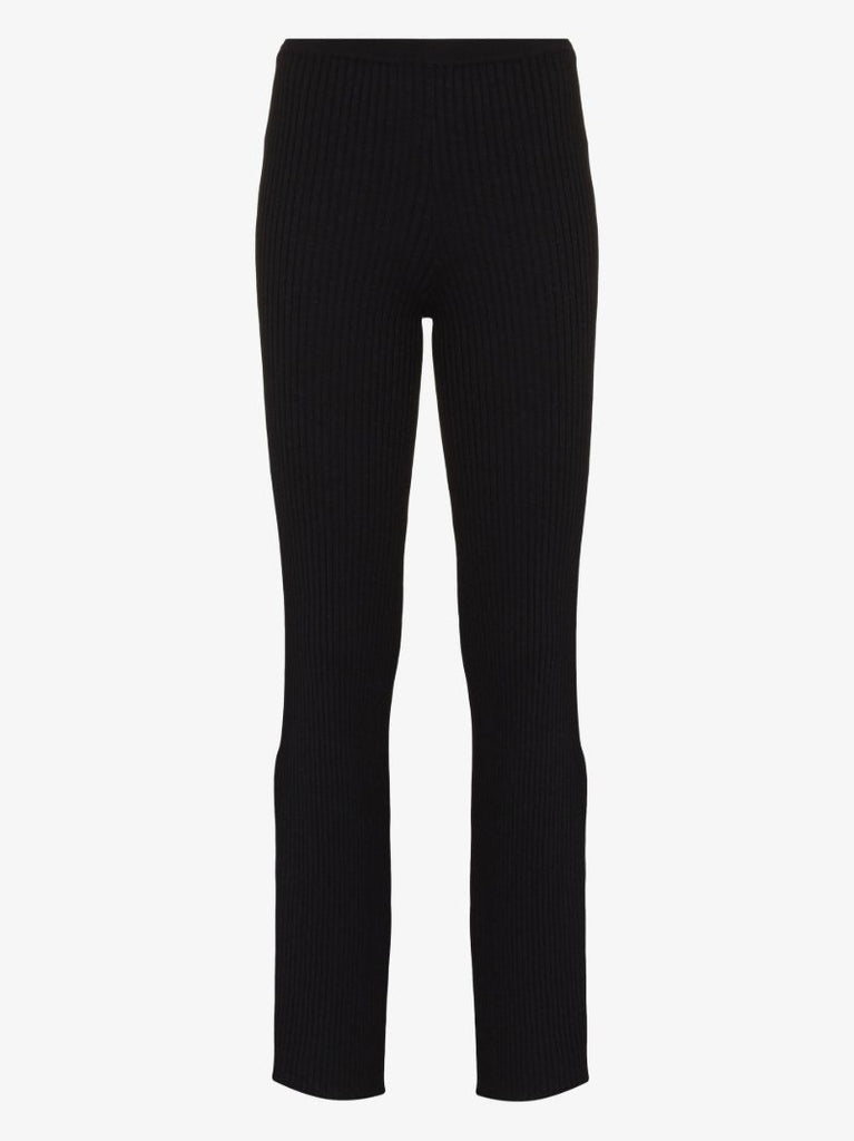 Black Enes Side Slit Knitted Trousers