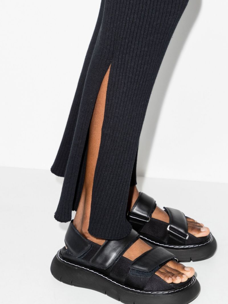 Black Enes Side Slit Knitted Trousers
