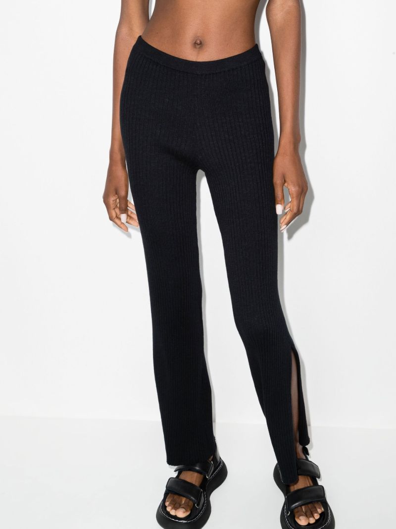 Black Enes Side Slit Knitted Trousers