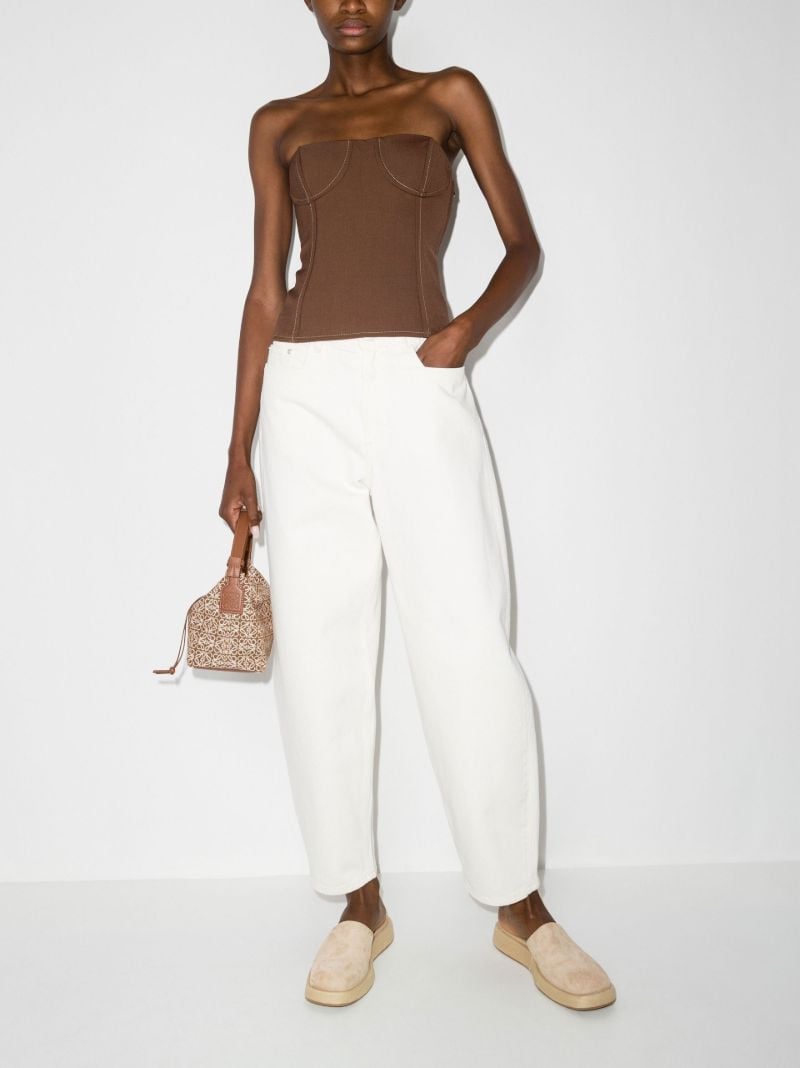 Brown Adrien Strapless Bustier Top