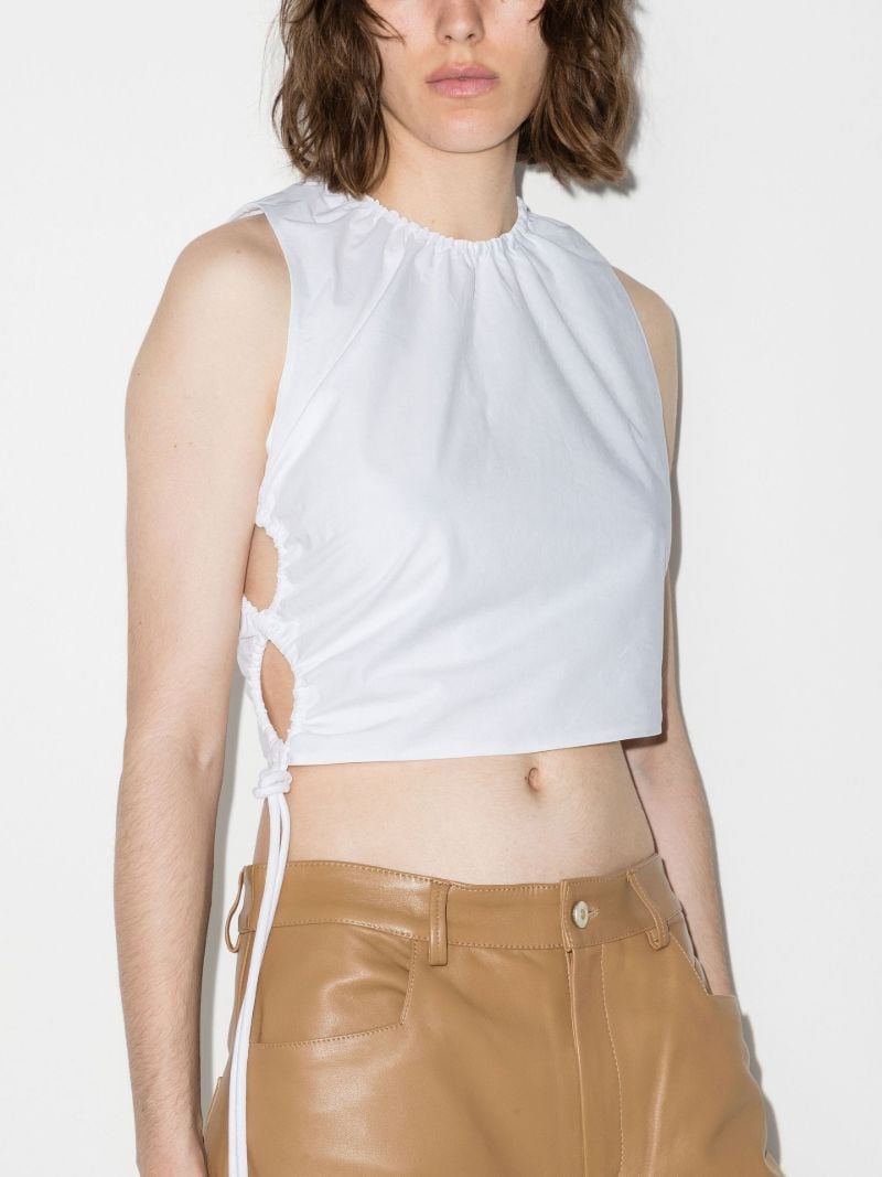White Mason Gathered Cotton Top