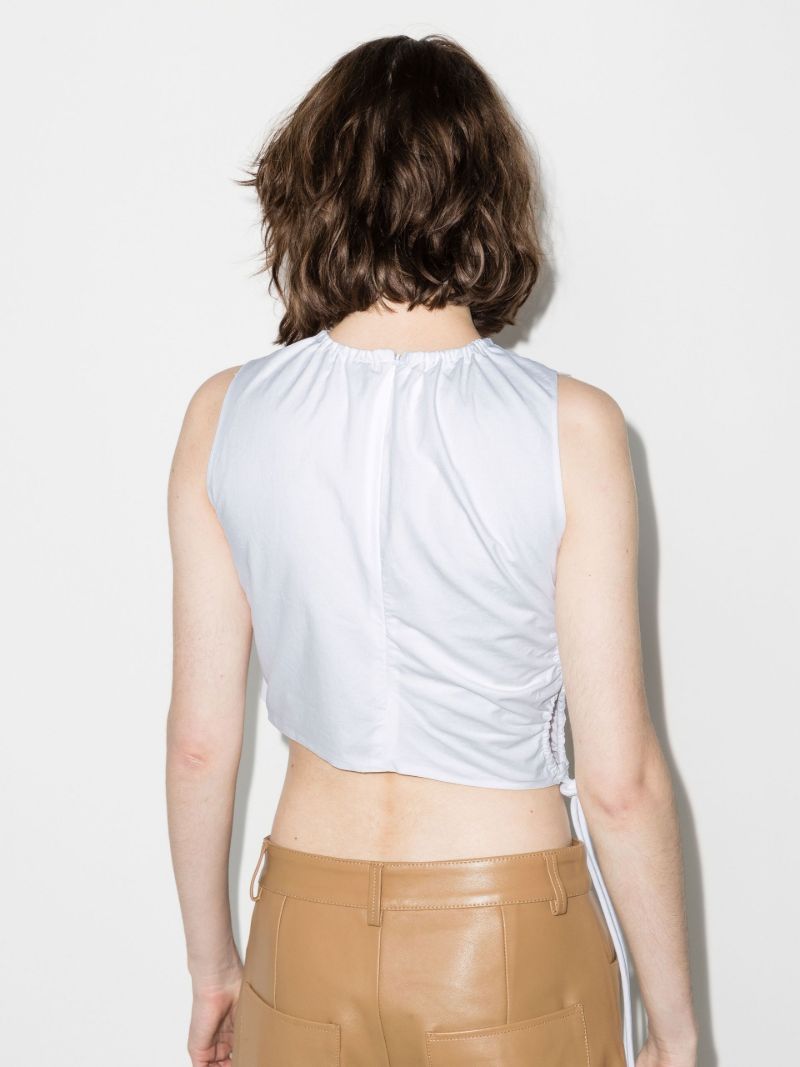 White Mason Gathered Cotton Top