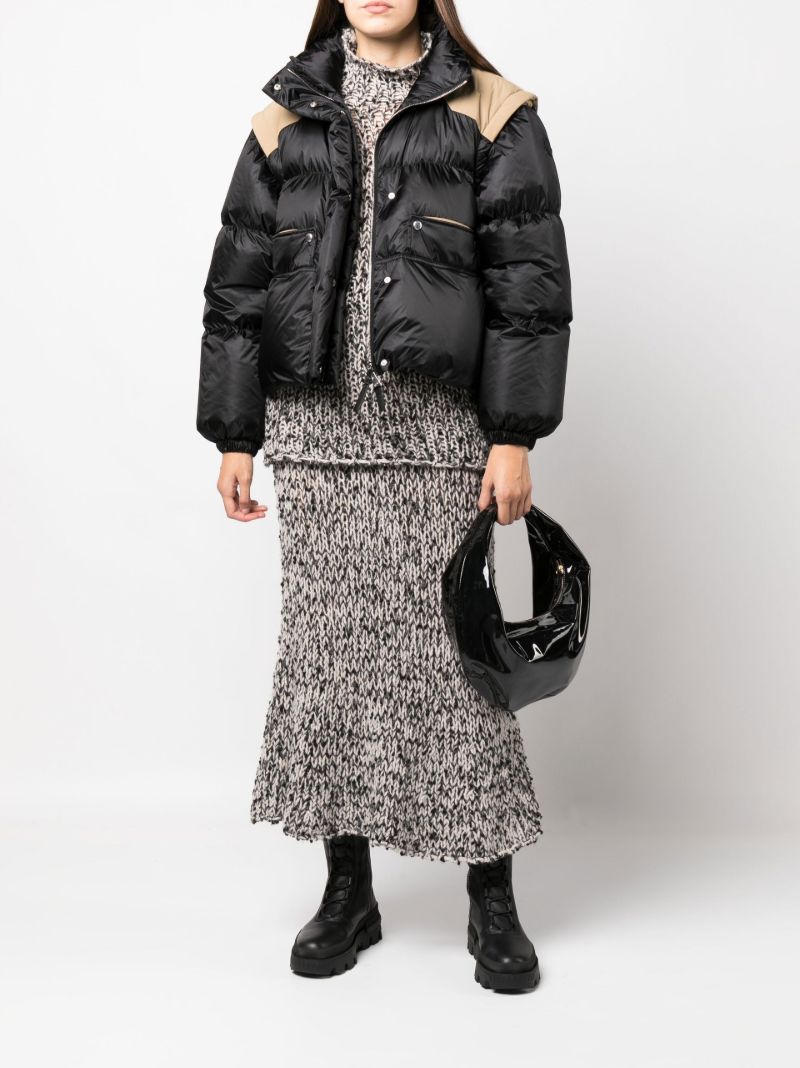 2 Moncler 1952 Grey BouclÃ_x0083_Â© Knit Maxi Skirt