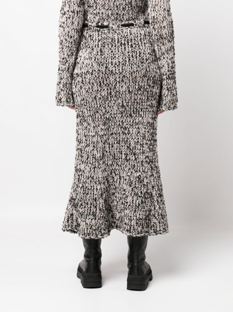 2 Moncler 1952 Grey BouclÃ_x0083_Â© Knit Maxi Skirt