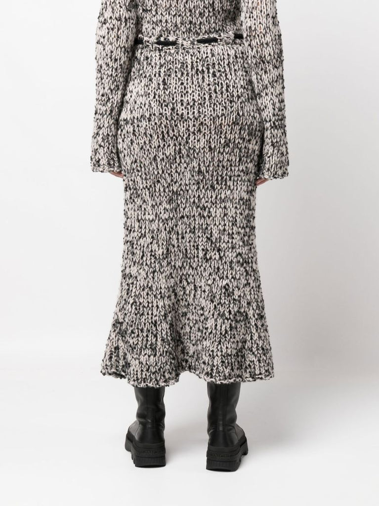 2 Moncler 1952 Grey BouclÃ_x0083_Â© Knit Maxi Skirt