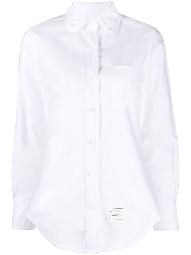 White Back Stripe Cotton Shirt