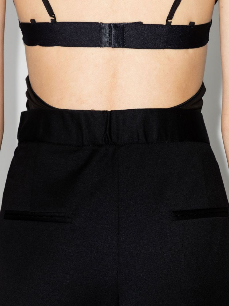 Black Pleated Wide Leg Trousers