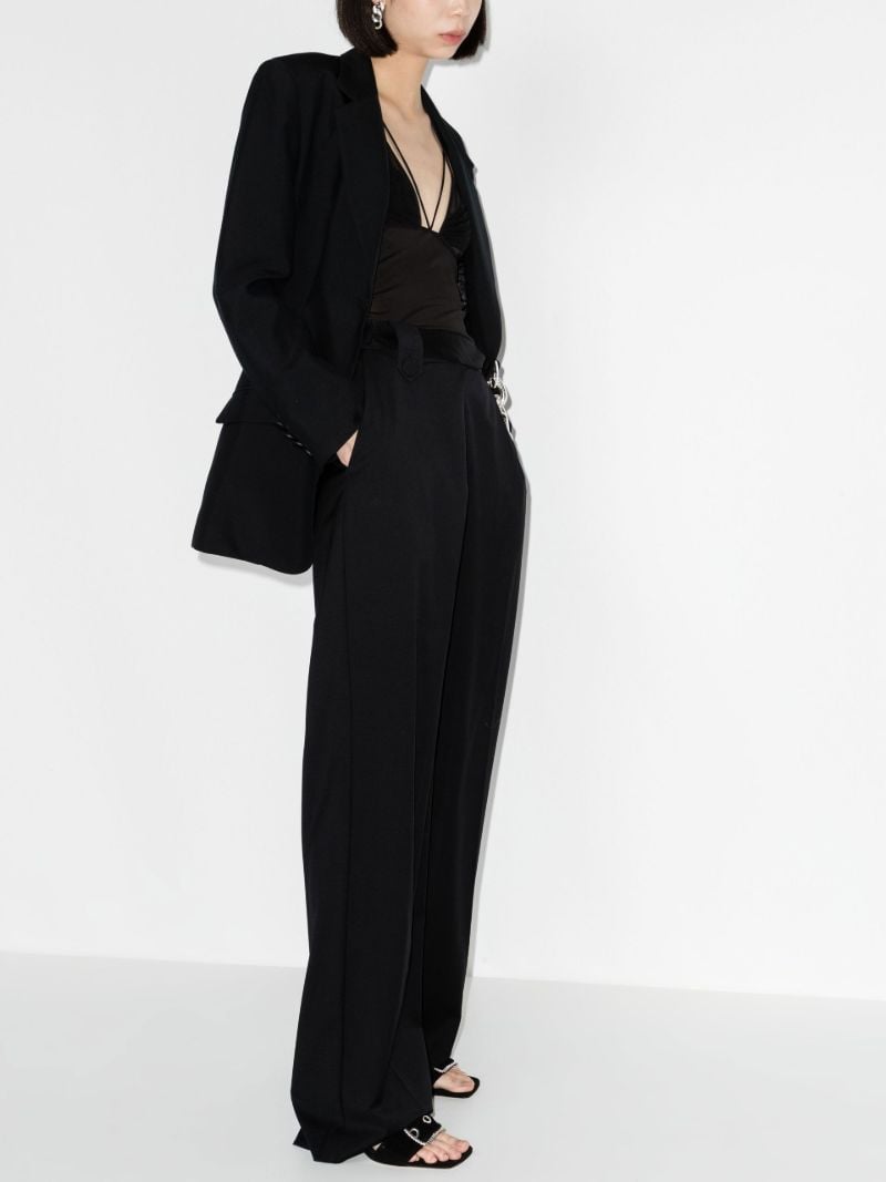 Black Pleated Wide Leg Trousers