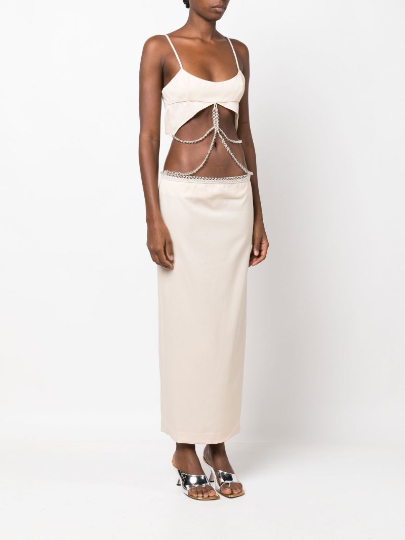 Neutral Glass Pearl Wool Dress