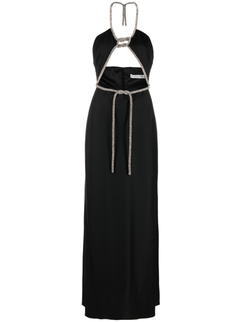 Black Crystal Rope Disconnect Dress