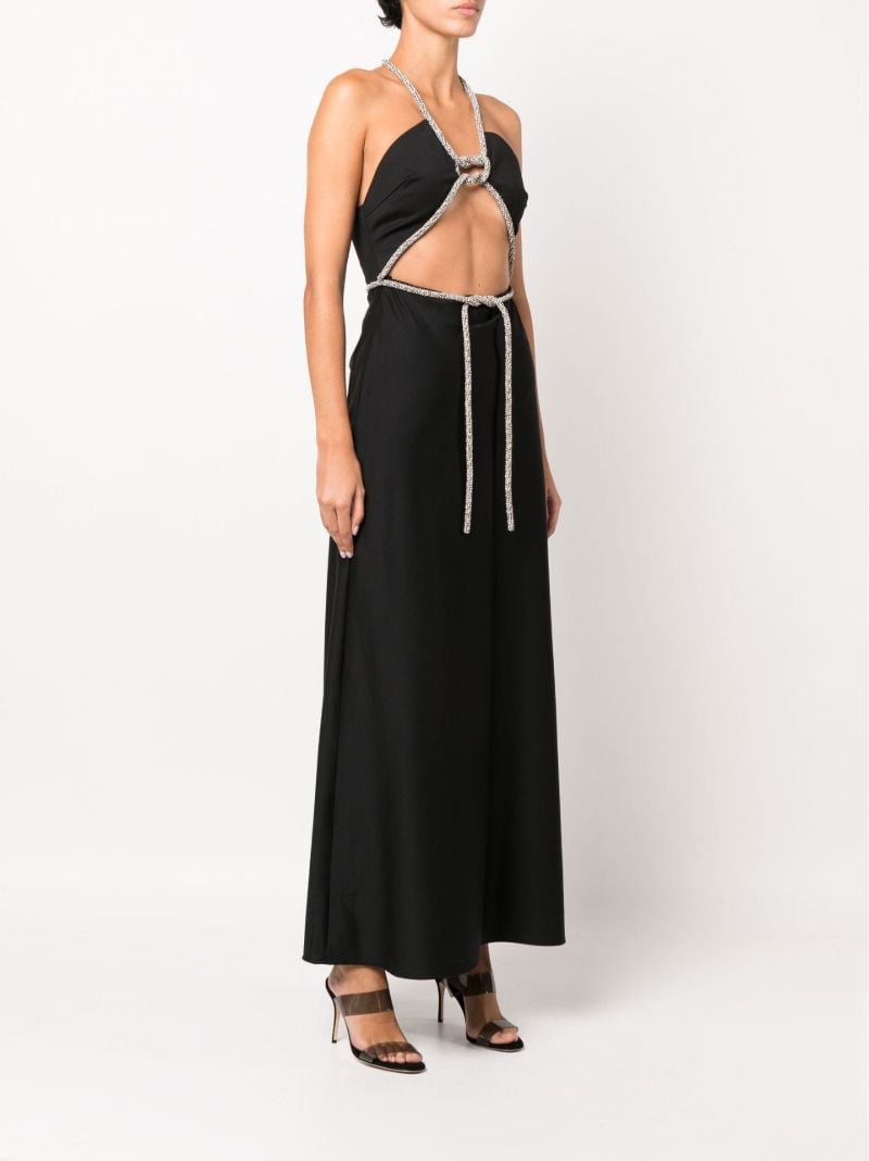 Black Crystal Rope Disconnect Dress