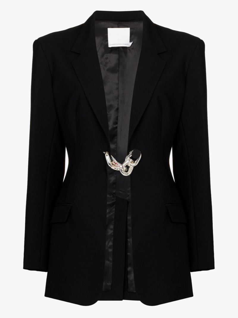 Black Pierced Chain Blazer