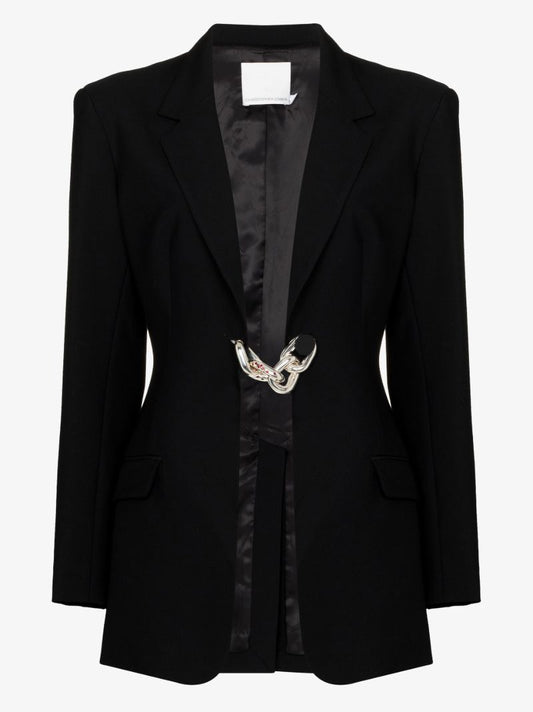 Black Pierced Chain Blazer