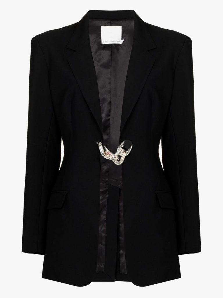 Black Pierced Chain Blazer