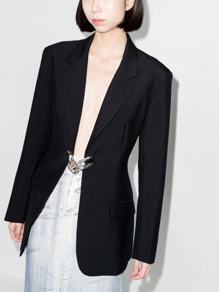 Black Pierced Chain Blazer