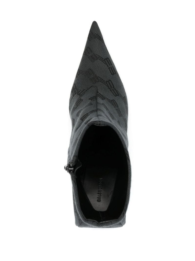 Grey Knife 80 Monogram Ankle Boots
