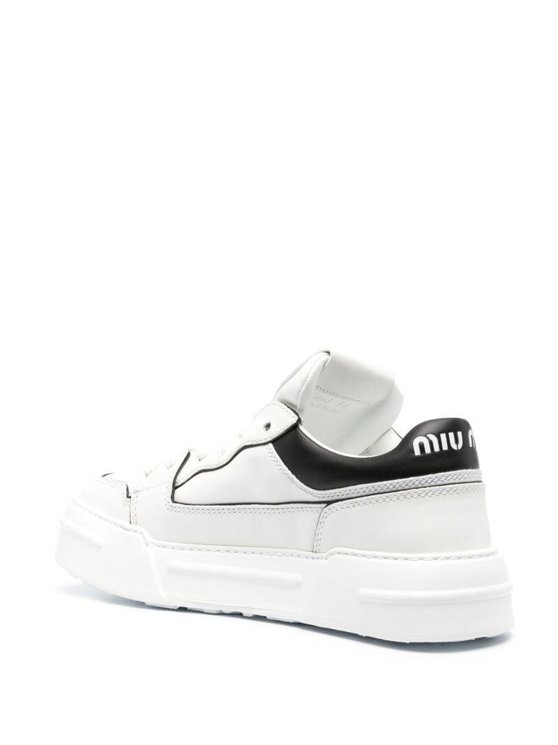 White Logo Leather Low-top Sneakers