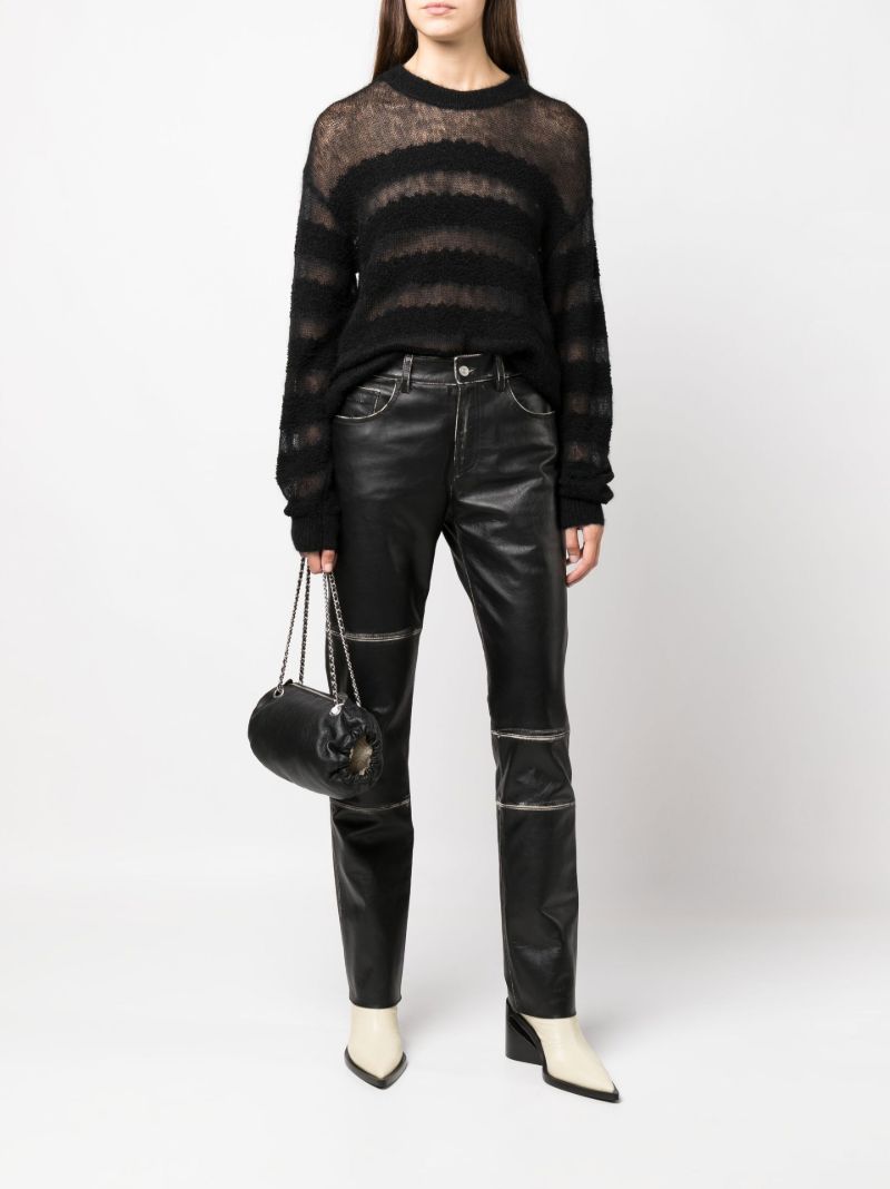 Black Straight-leg Leather Trousers