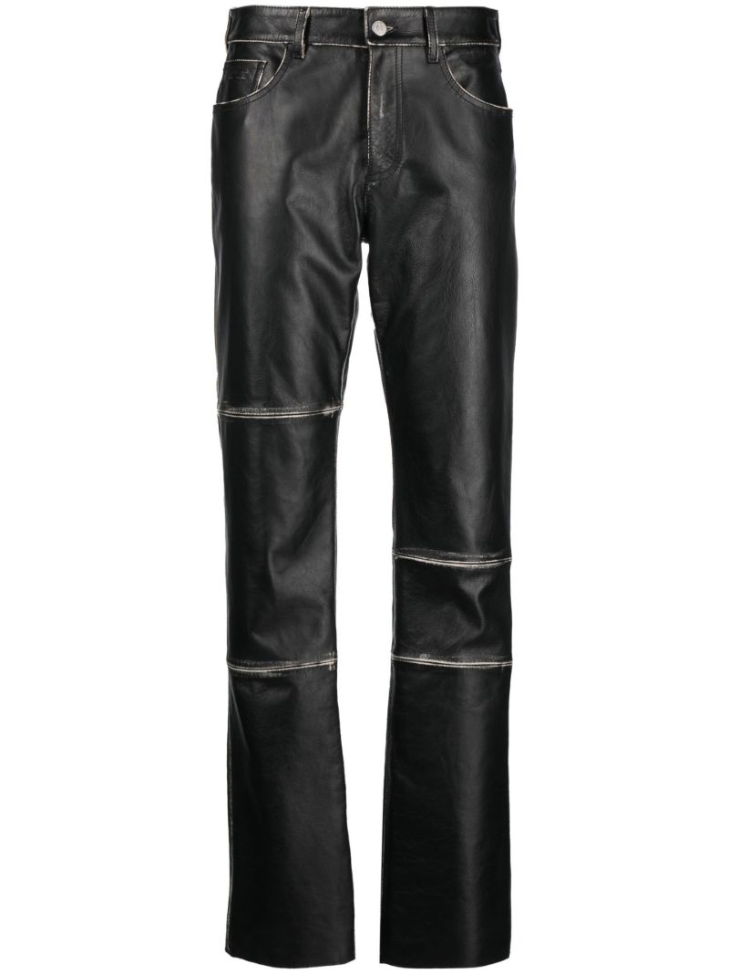 Black Straight-leg Leather Trousers