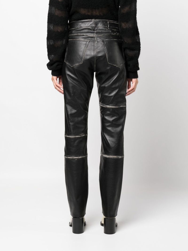 Black Straight-leg Leather Trousers