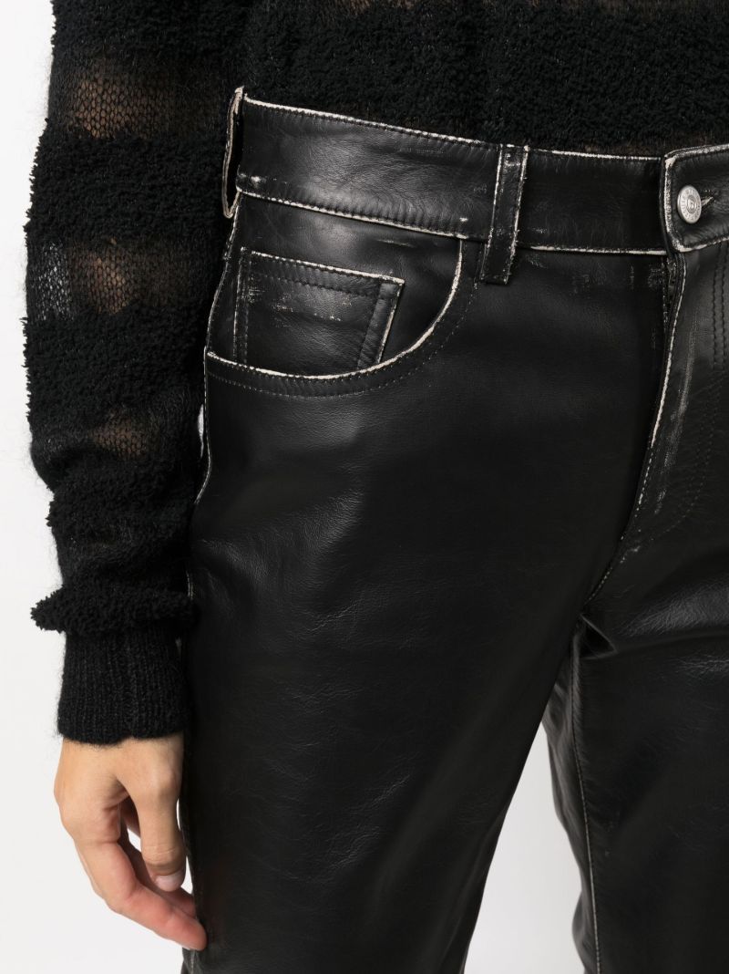 Black Straight-leg Leather Trousers