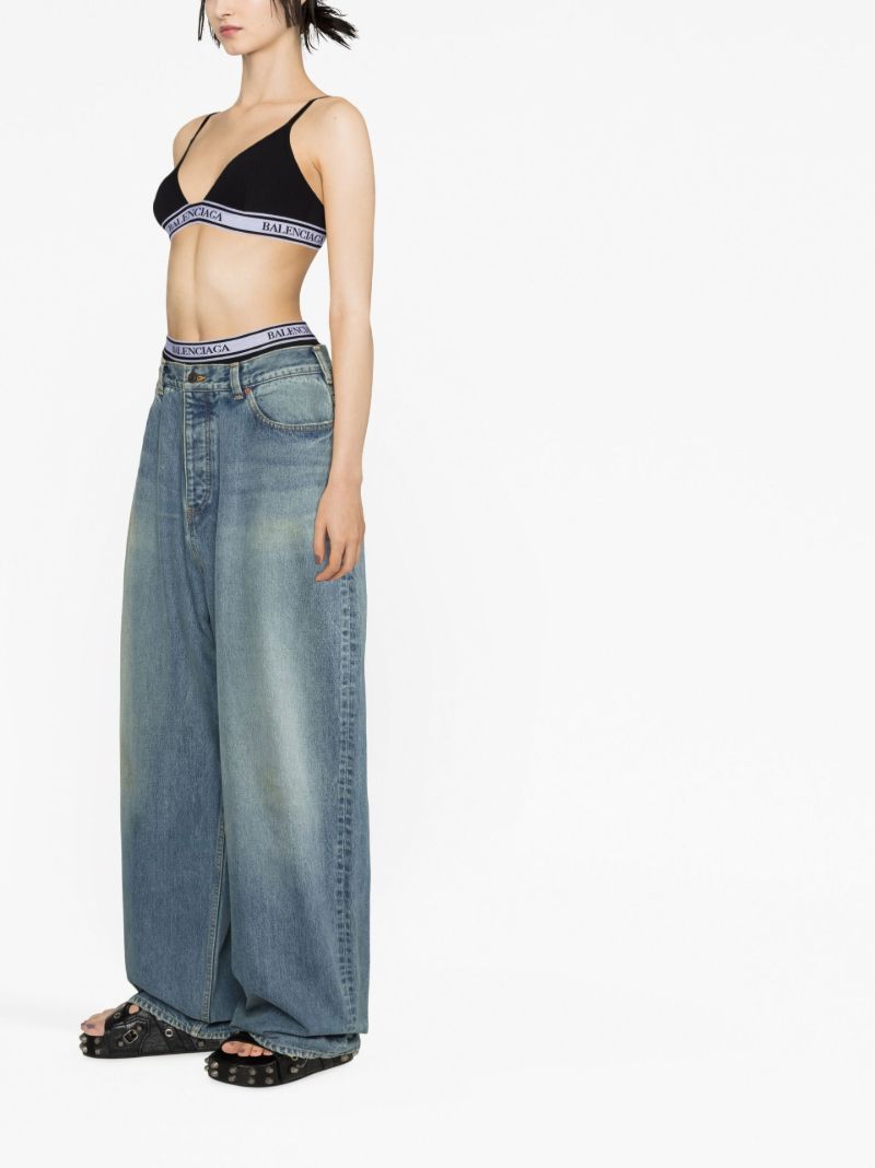 Blue Wide-leg Jeans