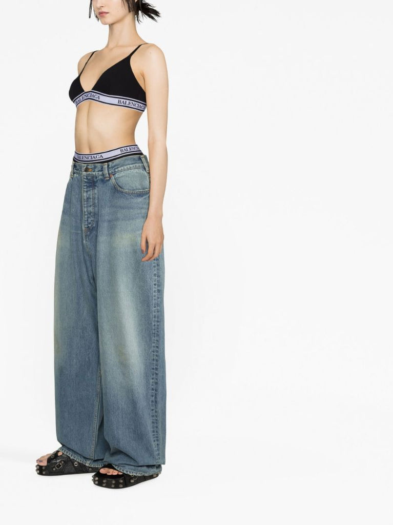 Blue Wide-leg Jeans