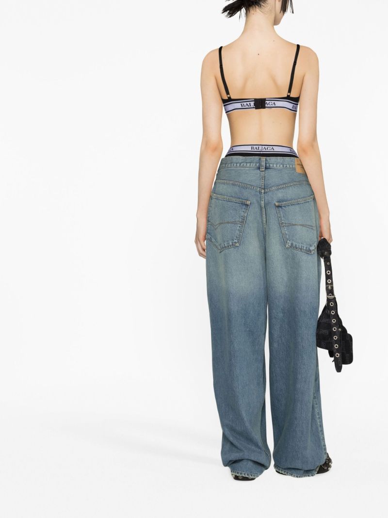 Blue Wide-leg Jeans