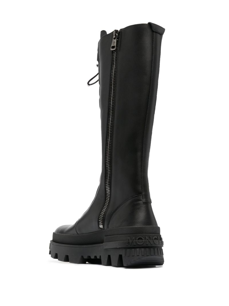 Black Normandy Knee-high Leather Boots