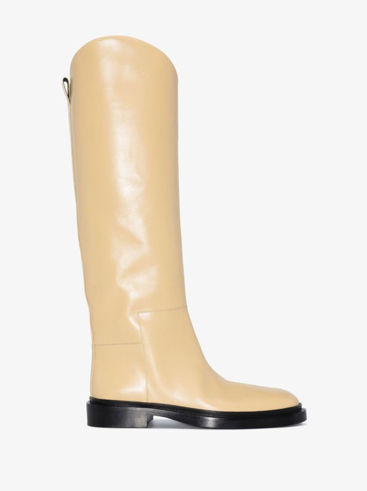 Neutral Knee-high Leather Boots