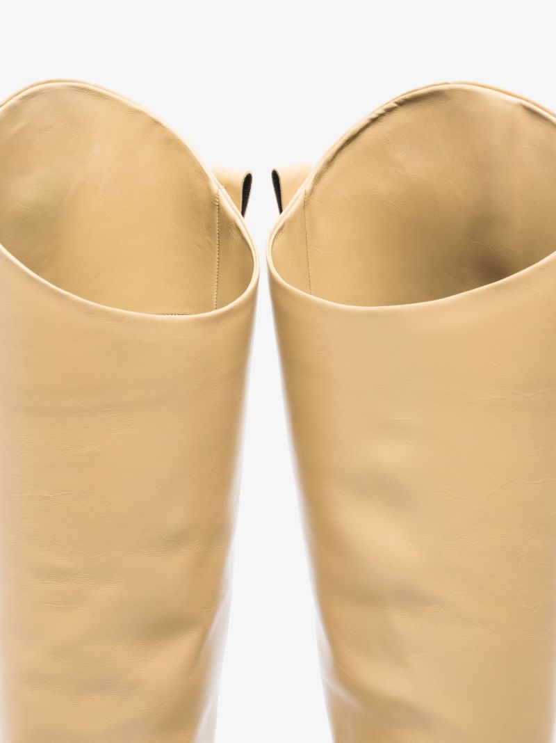Neutral Knee-high Leather Boots