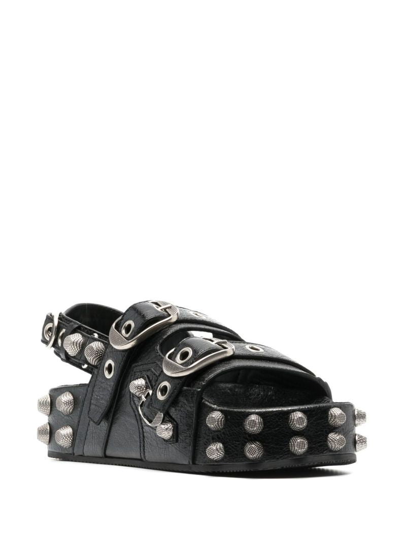 Black Studded Leather Sandals