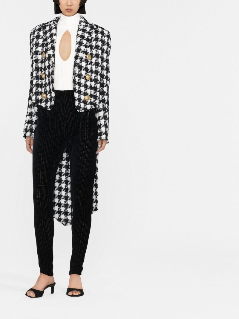 Black Monogram Pattern Velvet Trousers