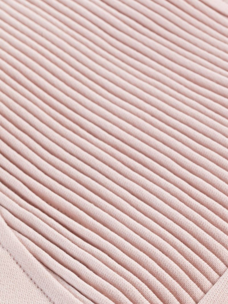 Pink Ribbed Panel Cotton Track Pants