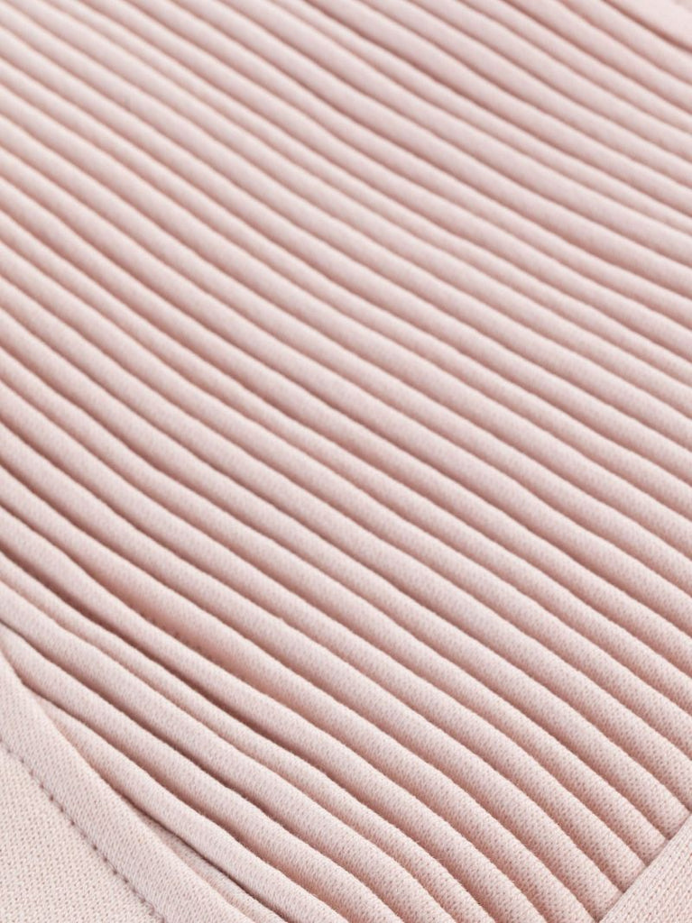 Pink Ribbed Panel Cotton Track Pants