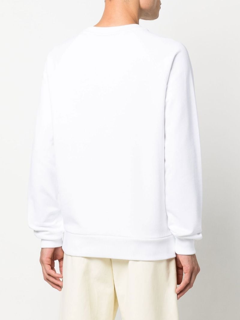 White Logo Cotton Sweatshirt