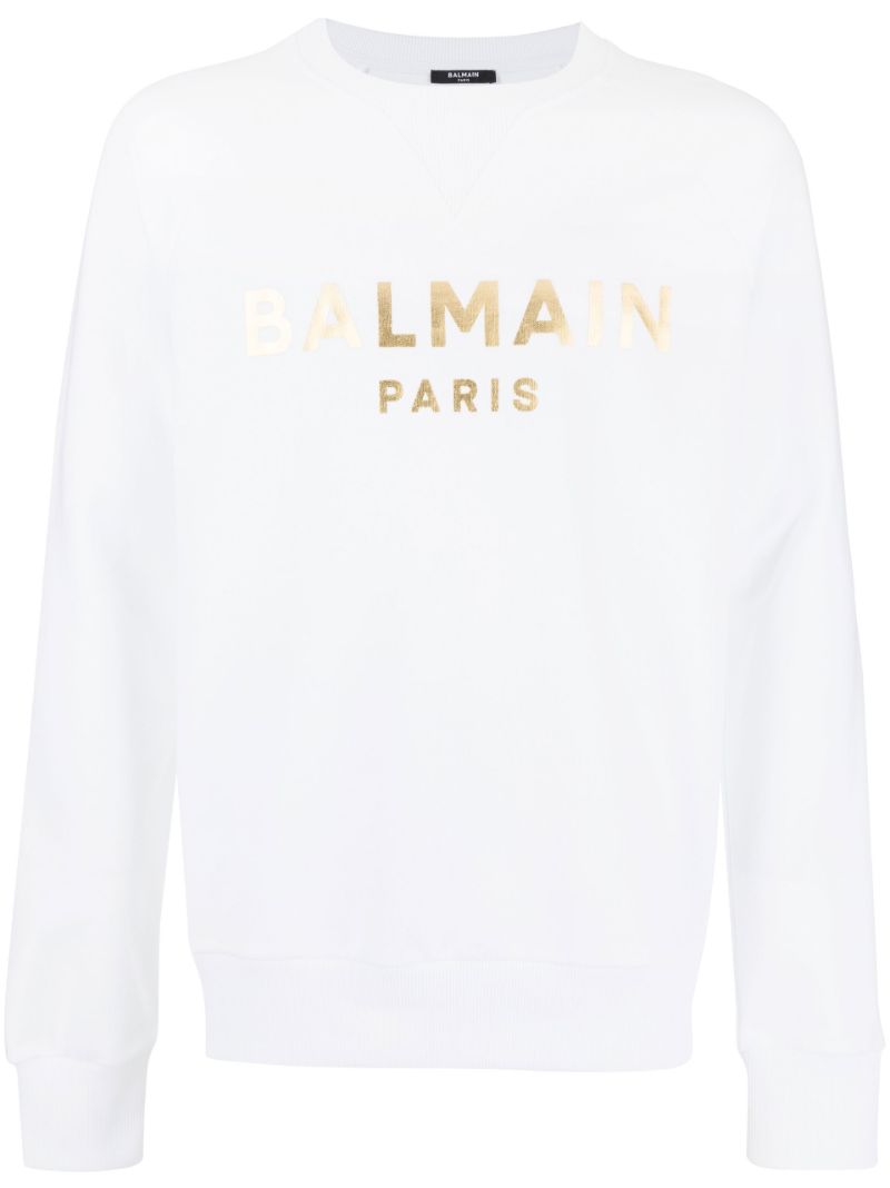 White Logo Cotton Sweatshirt