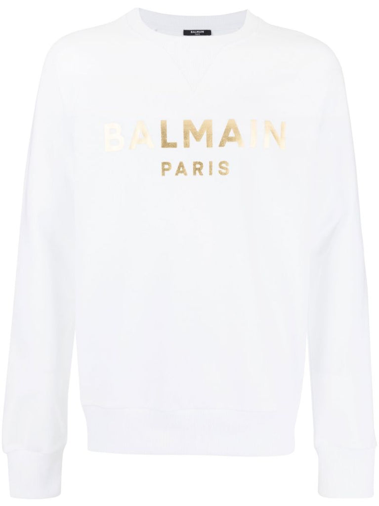 White Logo Cotton Sweatshirt