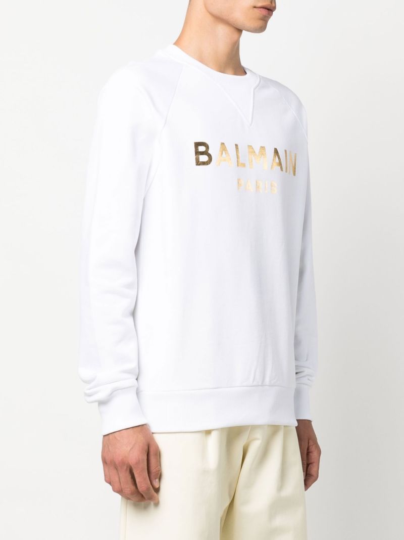 White Logo Cotton Sweatshirt