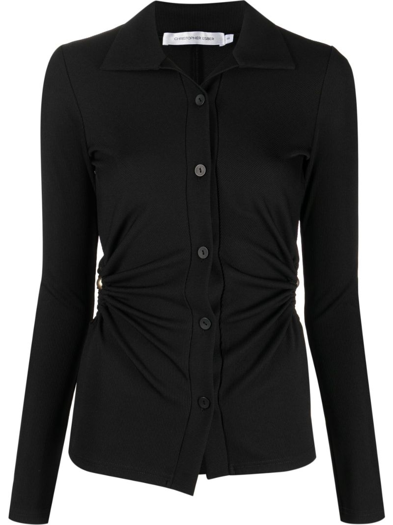 Black Orbit Ruched Top