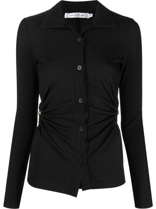 Black Orbit Ruched Top