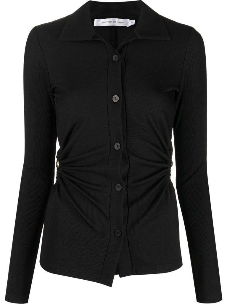 Black Orbit Ruched Top