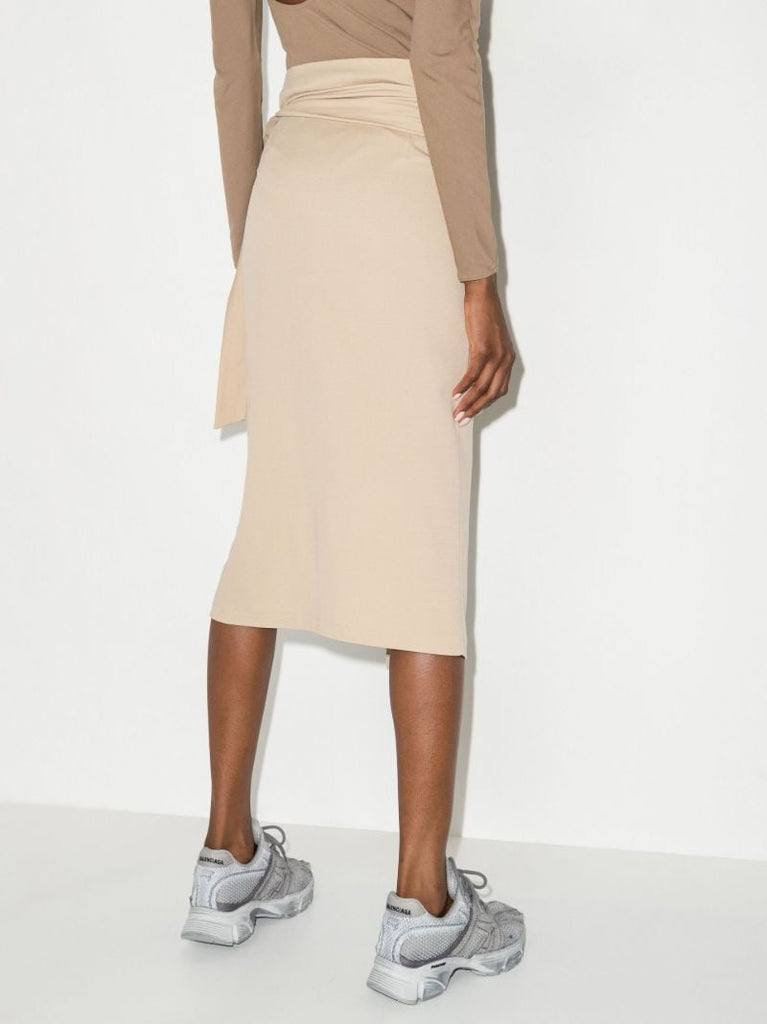 Neutral the Origami-drape Wrap Midi Skirt
