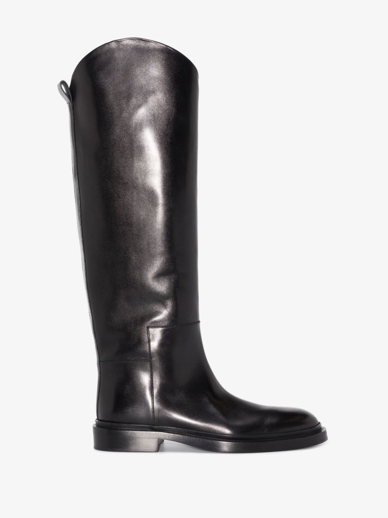 Black Knee-high Leather Boots