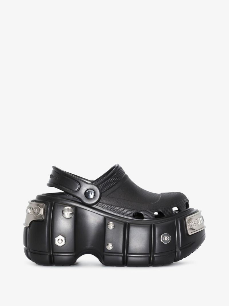 X Crocs Black Hardcrocs Platform Slides