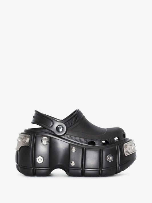 X Crocs Black Hardcrocs Platform Slides
